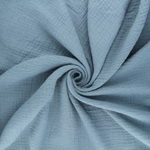 Double gaze bleu uni