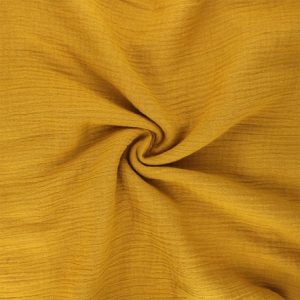 Double gaze jaune moutarde uni