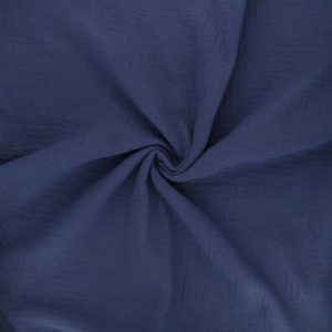 Double gaze bleu marine uni