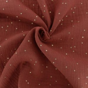 Double gaze terracotta pois doré