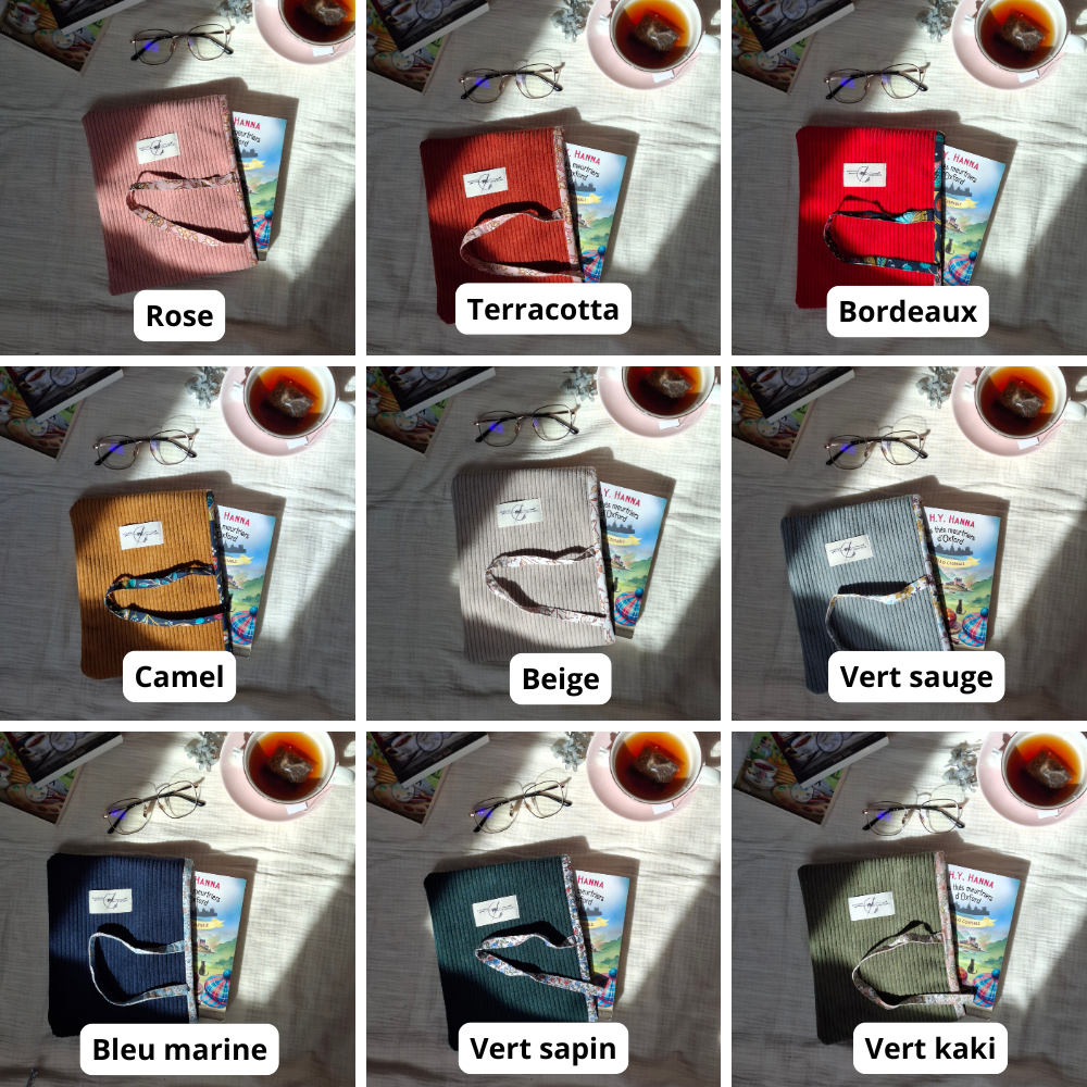 couleur pochette pour livre poche rose terracotta bordeaux camel beige vert sauge bleu marine vert sapine vert kaki