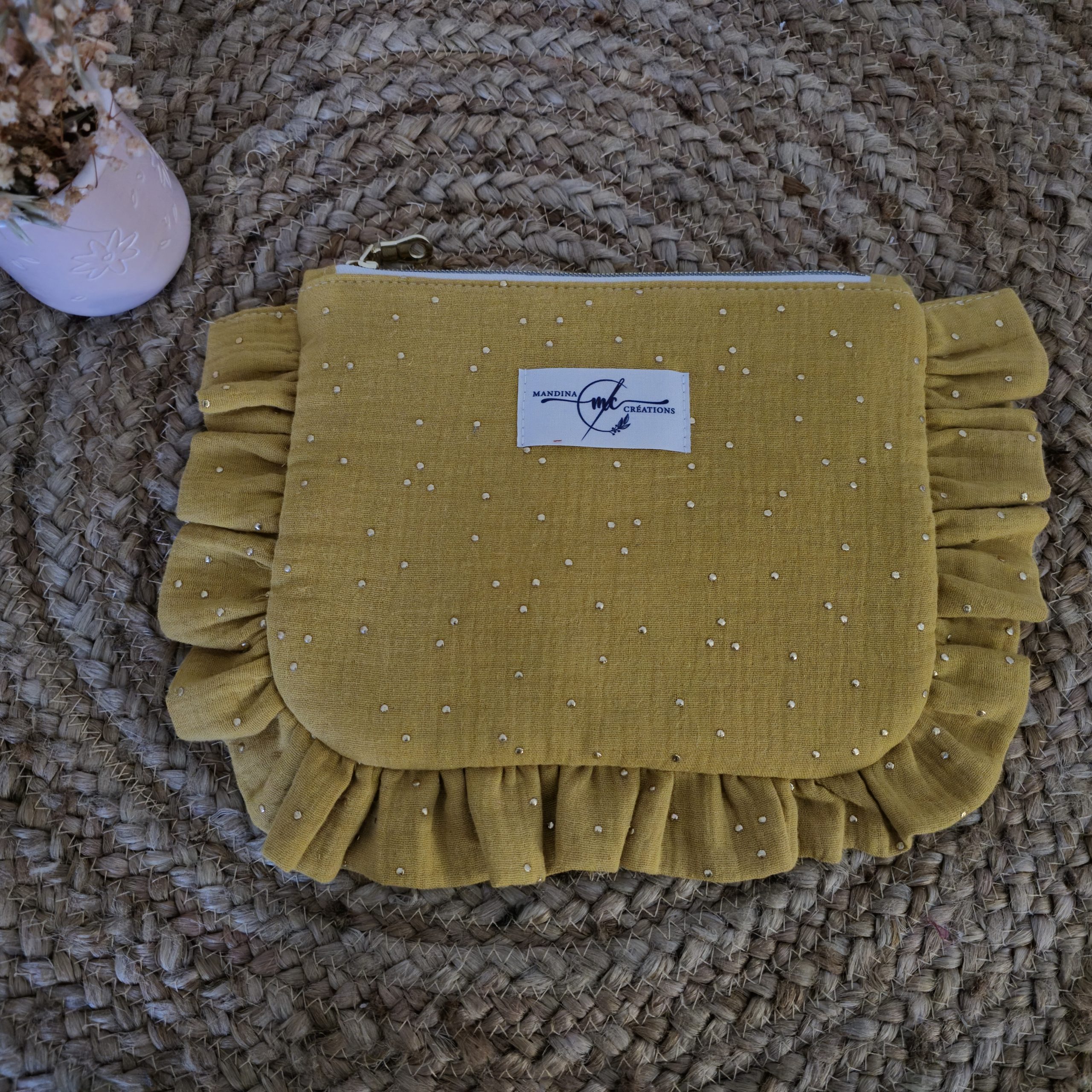 Pochette plate volantée pois dorés à personnaliser – Image 11