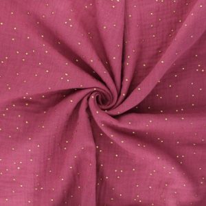 double gaze framboise pois doré