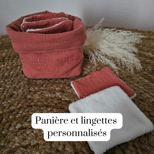panière et lingettes personnalisés