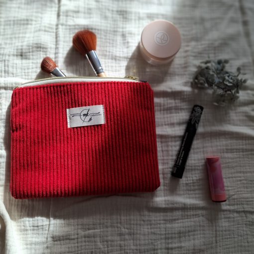 Pochette plate en velours côtelés – En stock