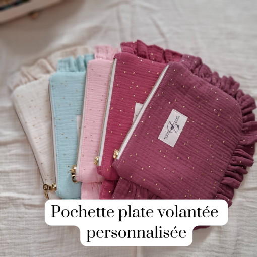 Pochette plate volantée personnalisée