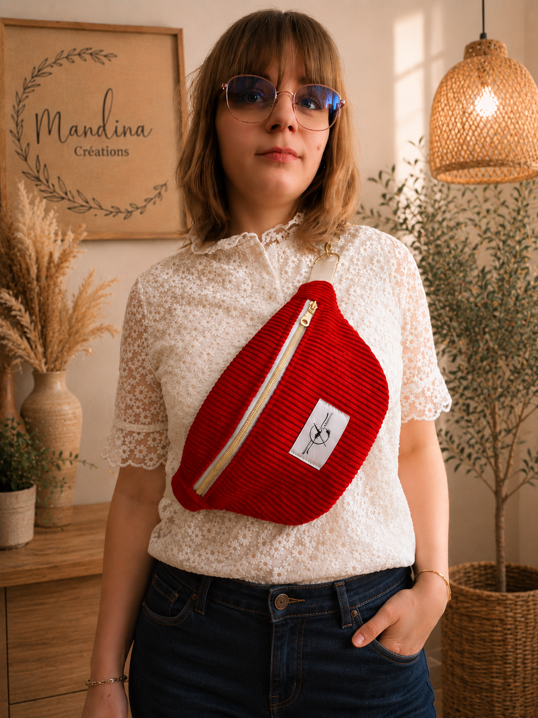 Sac banane en velours côtelé personnalisé – Image 3