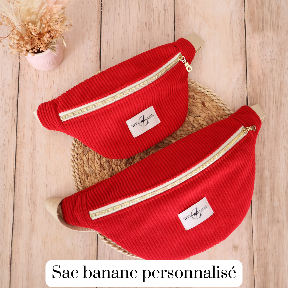sacs bananes velours côtelés format standard et XL