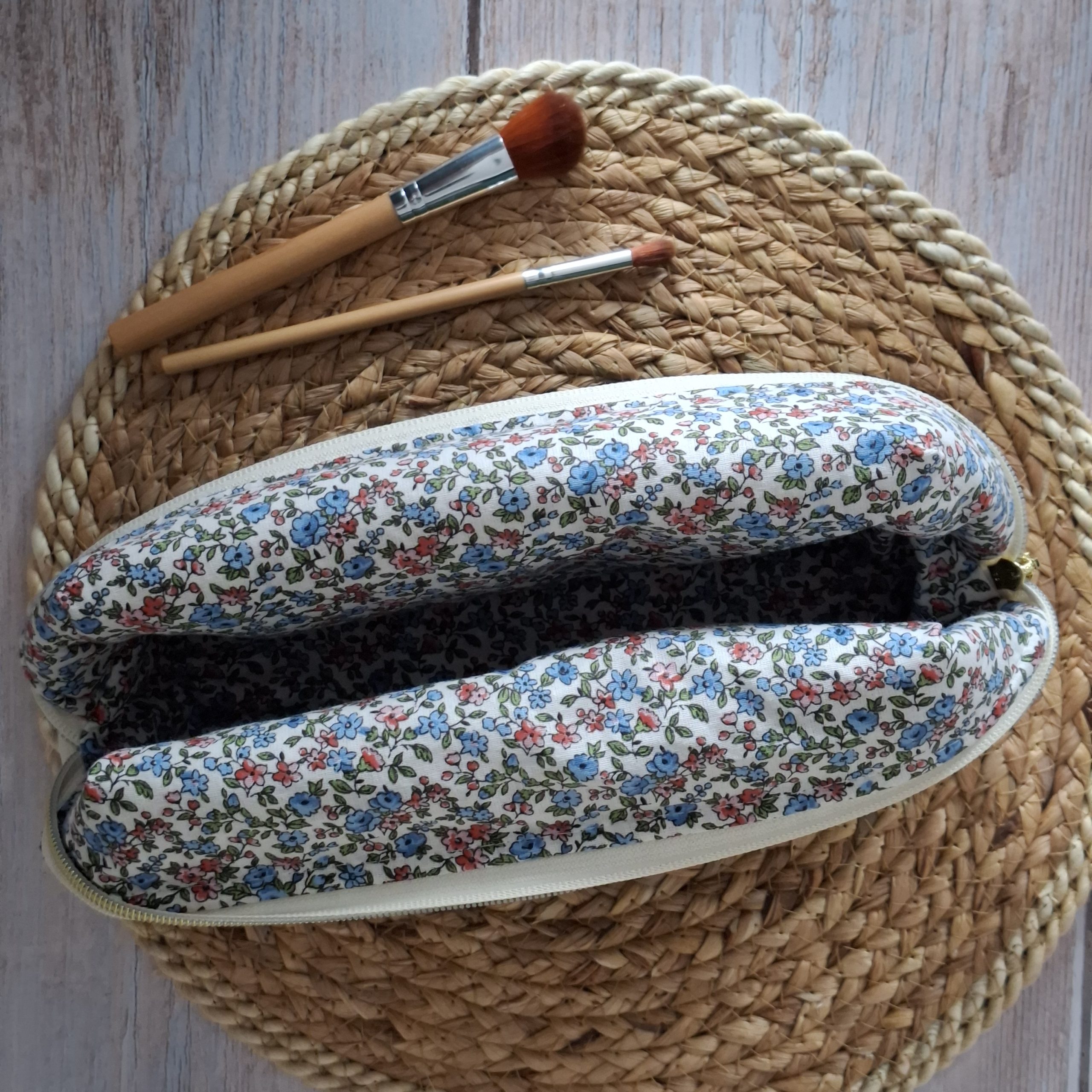 Trousse de toilette velours côtelé vert sapin