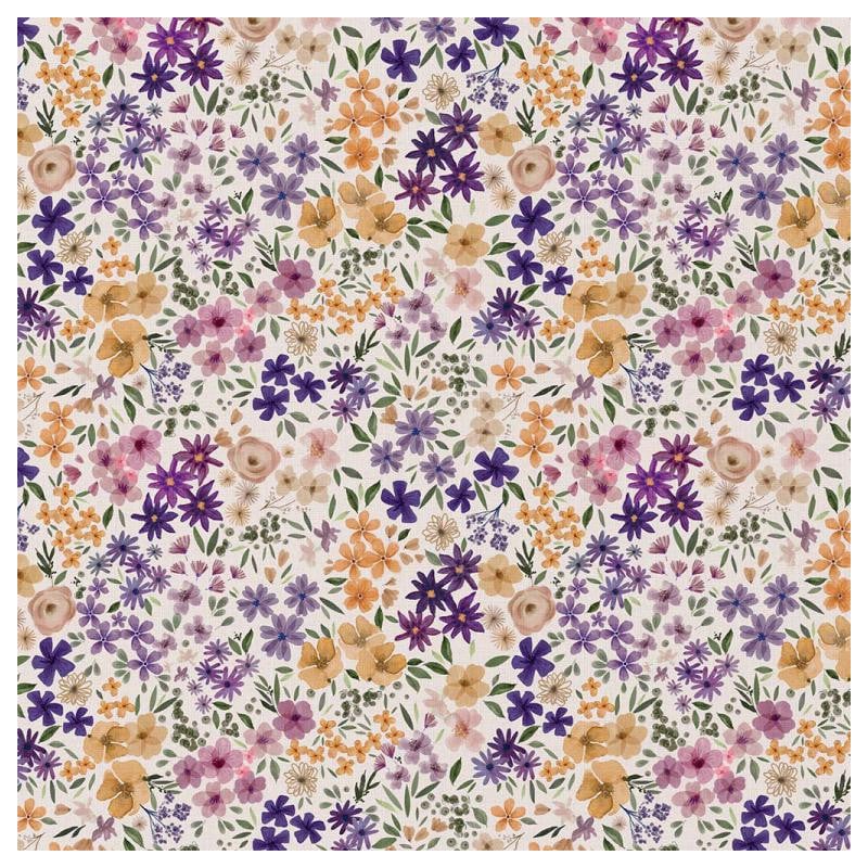 tissus fleurs Romane violet