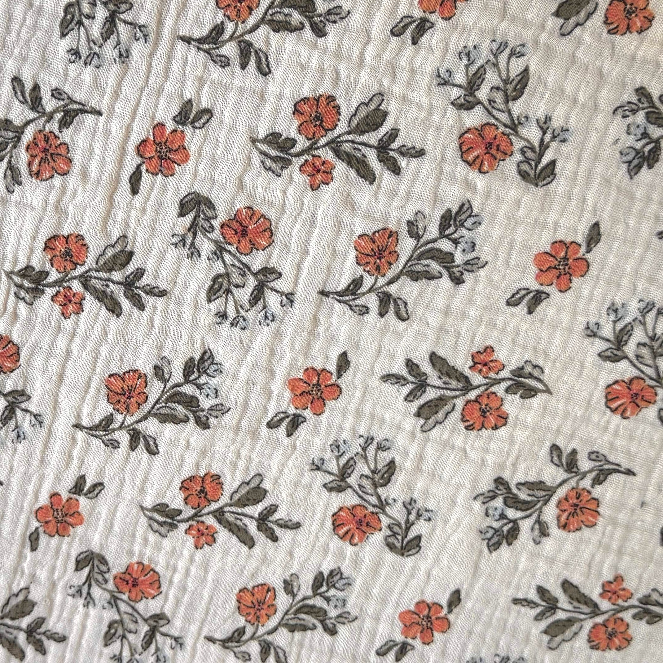 Tissu Double gaze fleurs Lina