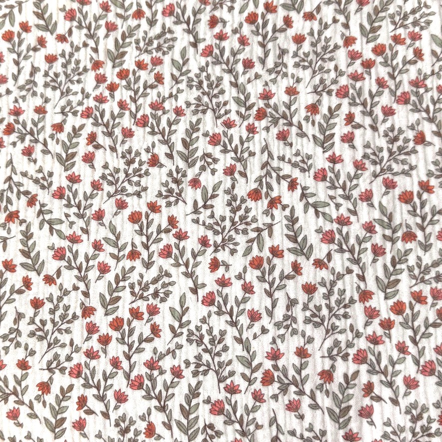 Tissus Double gaze fleurs Madeleine