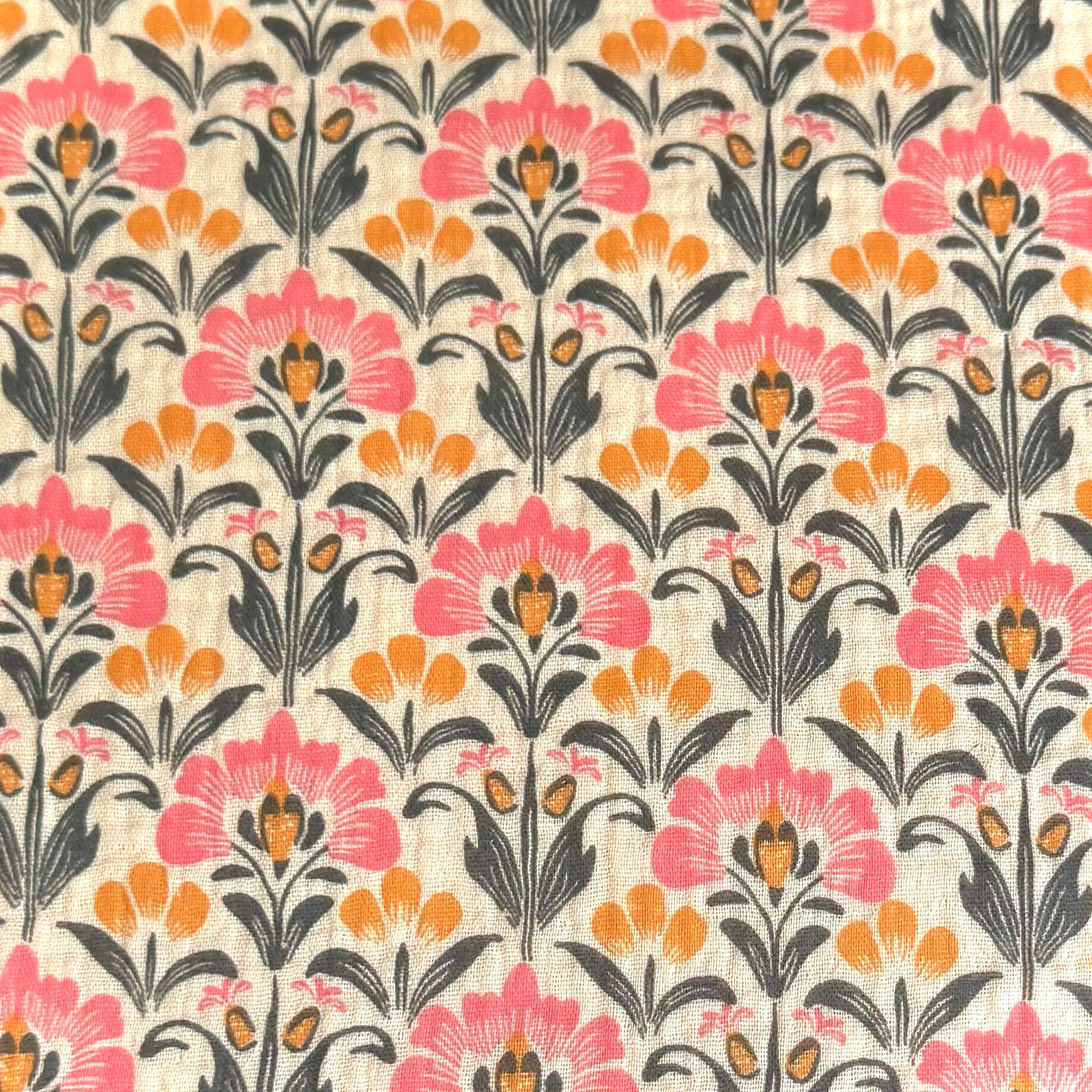 Tissus Double gaze fleurs Salima