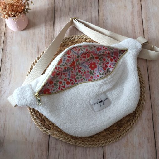 sac banane bouclette blanc tissus Yasmine