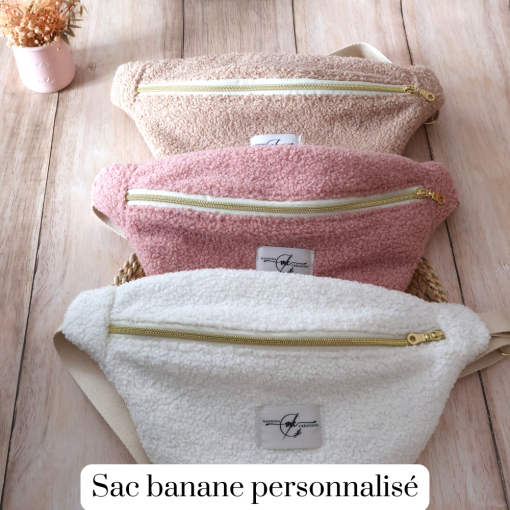 sac banane en bouclette personnalisé