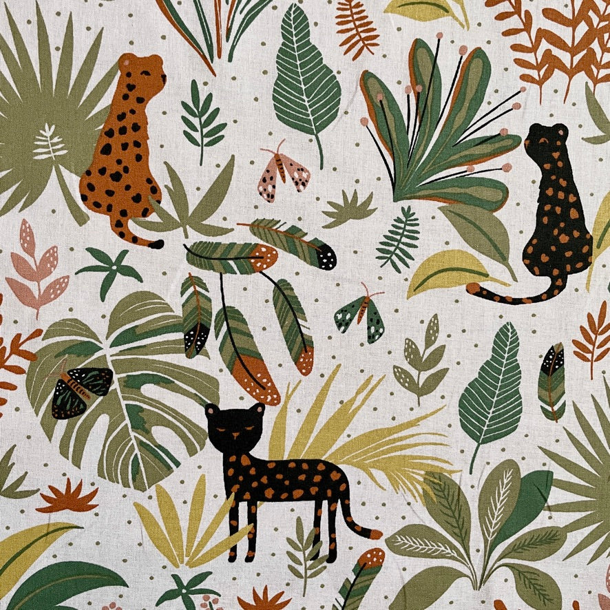 Tissu coton motif enfants animaux de la jungle