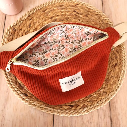 sac banane standard velours côtelé huggy terracotta camille